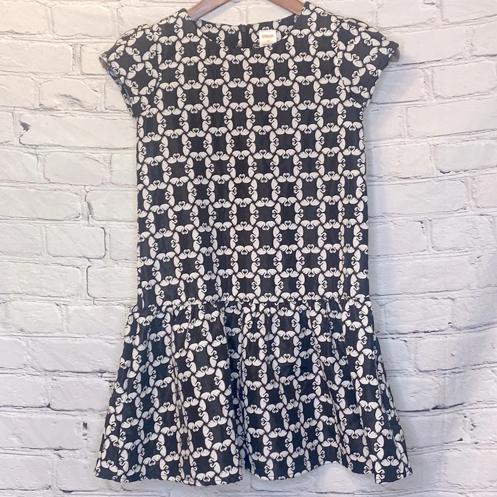 Gymboree Short Sleeve Dress Swan Print Size 10 Excellent Condition